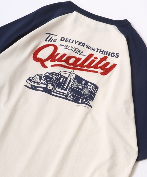 POWER TO THE PEOPLE（パワートゥーザピープル）の「POWER TO THE PEOPLE オーバーサイズ トレーラーバックプリント サガラ刺繍 ラグラン半袖Tシャツ レディース メンズ（Tシャツ/カットソー・メンズ・アッシュグレー/ホワイト系その他・LL/L/M）」の2枚目の写真