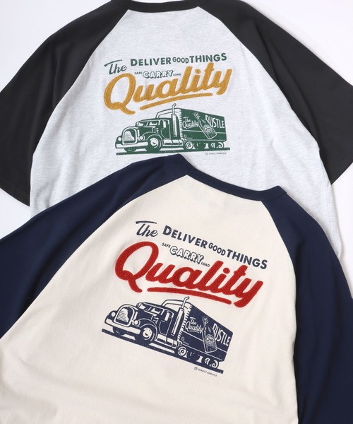 POWER TO THE PEOPLE（パワートゥーザピープル）の「POWER TO THE PEOPLE オーバーサイズ トレーラーバックプリント サガラ刺繍 ラグラン半袖Tシャツ レディース メンズ（Tシャツ/カットソー・メンズ・アッシュグレー/ホワイト系その他・LL/L/M）」の13枚目の写真