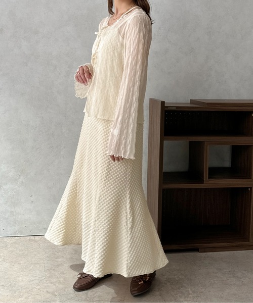 apres jour clair（アプレジュールクレア）の「【apres jour clair】ジャガードマーメイドキャミワンピース【ZOZOTOWN限定アイテム】（ワンピース・レディース・アイボリー/ブラック/ダークブラウン・X-LARGE/フリー）」の8枚目の写真