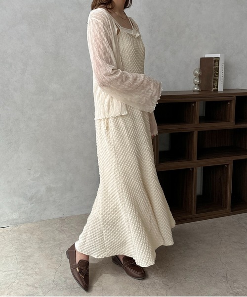 apres jour clair（アプレジュールクレア）の「【apres jour clair】ジャガードマーメイドキャミワンピース【ZOZOTOWN限定アイテム】（ワンピース・レディース・アイボリー/ブラック/ダークブラウン・X-LARGE/フリー）」の9枚目の写真
