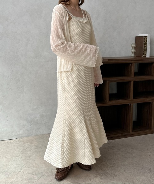 apres jour clair（アプレジュールクレア）の「【apres jour clair】ジャガードマーメイドキャミワンピース【ZOZOTOWN限定アイテム】（ワンピース・レディース・アイボリー/ブラック/ダークブラウン・X-LARGE/フリー）」の10枚目の写真