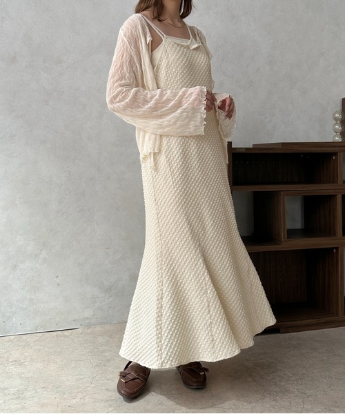 apres jour clair（アプレジュールクレア）の「【apres jour clair】ジャガードマーメイドキャミワンピース【ZOZOTOWN限定アイテム】（ワンピース・レディース・アイボリー/ブラック/ダークブラウン・X-LARGE/フリー）」の12枚目の写真