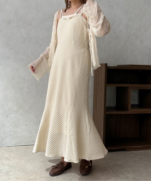 apres jour clair（アプレジュールクレア）の「【apres jour clair】ジャガードマーメイドキャミワンピース【ZOZOTOWN限定アイテム】（ワンピース・レディース・アイボリー/ブラック/ダークブラウン・X-LARGE/フリー）」の13枚目の写真