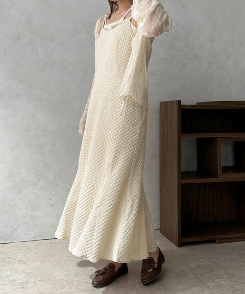 apres jour clair（アプレジュールクレア）の「【apres jour clair】ジャガードマーメイドキャミワンピース【ZOZOTOWN限定アイテム】（ワンピース・レディース・アイボリー/ブラック/ダークブラウン・X-LARGE/フリー）」の14枚目の写真