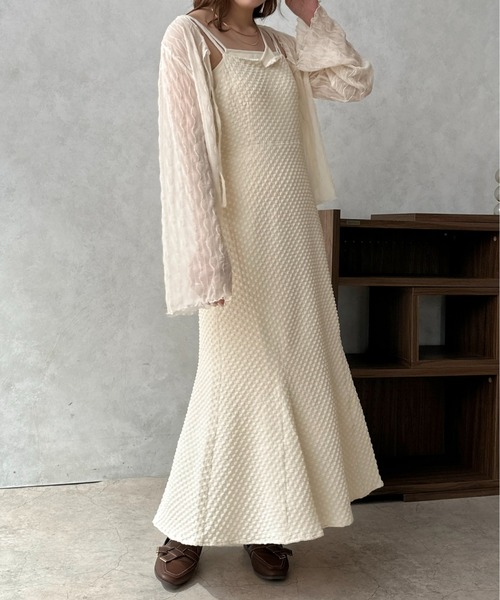 apres jour clair（アプレジュールクレア）の「【apres jour clair】ジャガードマーメイドキャミワンピース【ZOZOTOWN限定アイテム】（ワンピース・レディース・アイボリー/ブラック/ダークブラウン・X-LARGE/フリー）」の15枚目の写真