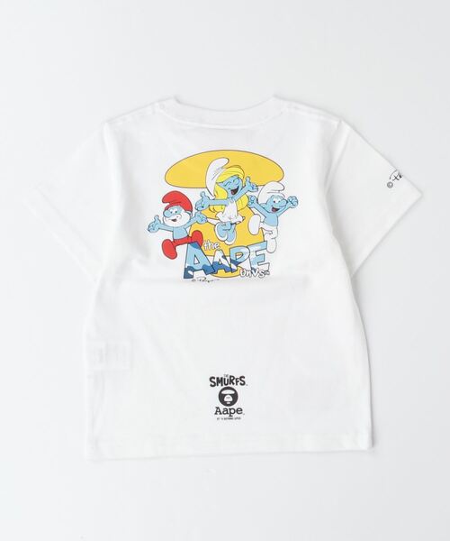 A BATHING APE キッズ Tシャツ ホワイト A BATHING APE® Kids Sakura Photo Ape Head Tee | Bape