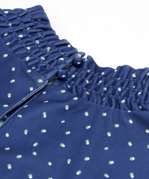 TOKYO SHIRTS(トウキョウシャツ)の「ランダムドット シャーリングネック 七分袖ブラウス(シャツ/ブラウス・レディース・ネイビー/オフホワイト/ベージュ・L/M)」の13枚目の写真