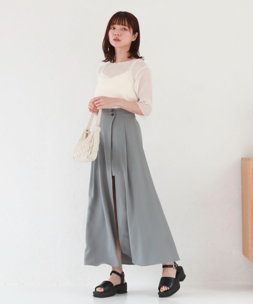 archives（アルシーヴ）の「シアー楊柳半袖ブラウス（Tシャツ/カットソー・レディース・ブラック/グレー/ピンク/グリーン/アイボリー・MEDIUM）」の10枚目の写真