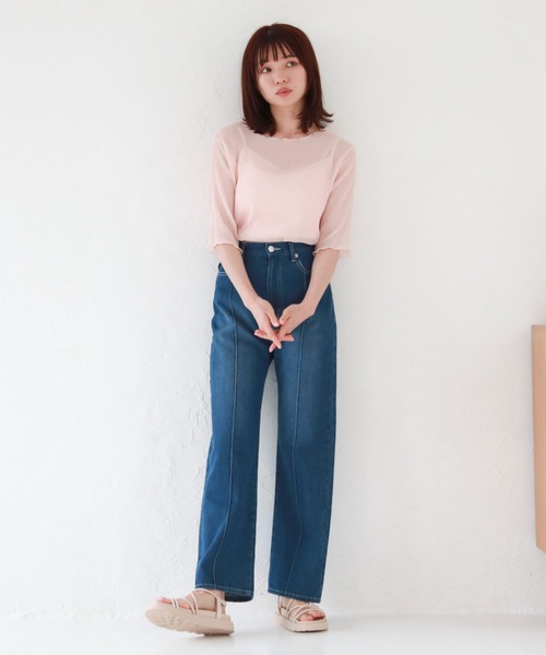 archives（アルシーヴ）の「シアー楊柳半袖ブラウス（Tシャツ/カットソー・レディース・ブラック/グレー/ピンク/グリーン/アイボリー・MEDIUM）」の17枚目の写真