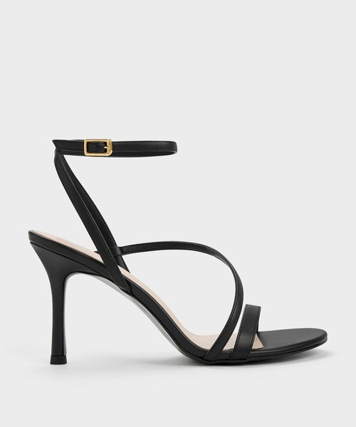 CHARLES & KEITH(チャールズ & キース)の「アシメトリック ストラッピーヒールサンダル(サンダル・レディース・ブラック/オフホワイト/ゴールド・23cm/23.5cm/24.5cm/25cm/25.5cm/22.5cm)」の8枚目の写真