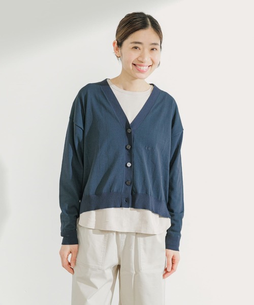 EKAL（エカル）の「『接触冷感』『UVカット』ホリデーサンプロテクションカーディガン（カーディガン/ボレロ・レディース・ベージュ系その他/ネイビー・ONE）」の3枚目の写真