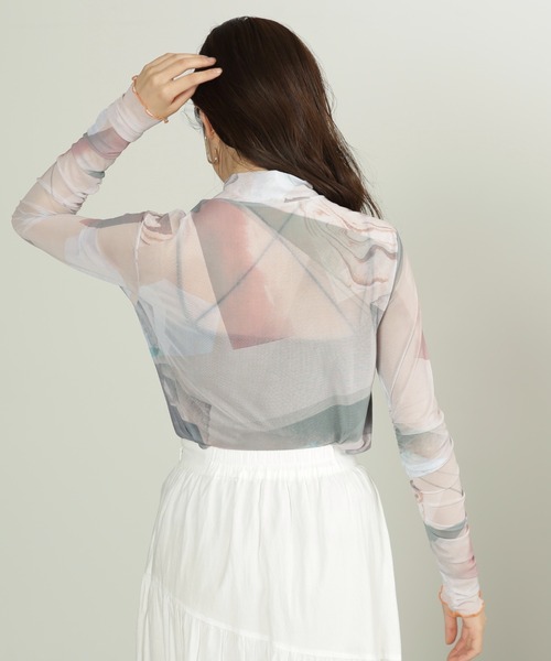 FREE'S MART(フリーズマート)の「◇シアー柄ハイネックカットソー(Tシャツ/カットソー・レディース・ベージュ系その他・FREE)」の6枚目の写真