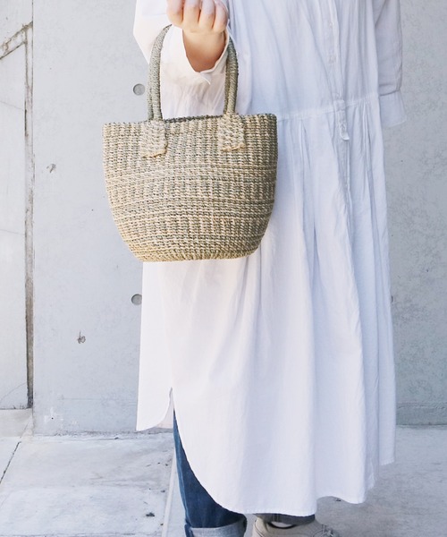 EARTH MADE（アースメイド）の「ABACA KENYA BAG（かごバッグ・レディース・ブラック/グレー/ナチュラル・FREE）」の9枚目の写真