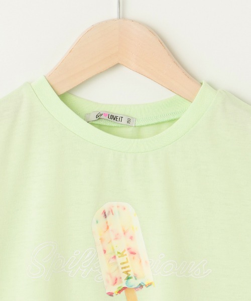 by LOVEiT（バイラビット）の「アイスバー肩スリットTシャツ（Tシャツ/カットソー・キッズ・オフホワイト/ラベンダー/ミント・120cm/130cm/140cm/150cm/160cm）」の6枚目の写真