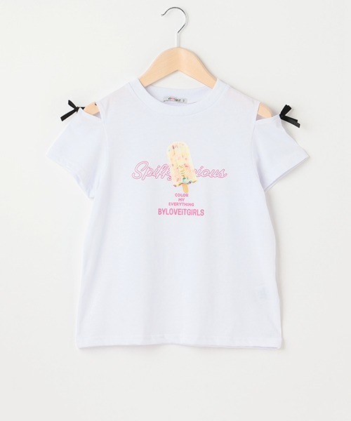 by LOVEiT（バイラビット）の「アイスバー肩スリットTシャツ（Tシャツ/カットソー・キッズ・オフホワイト/ラベンダー/ミント・120cm/130cm/140cm/150cm/160cm）」の14枚目の写真