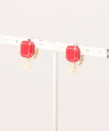 【irodori】circle パール earring(赤)