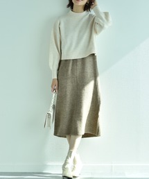 AIR WARMスタンドプルオーバー+ワンピースセット