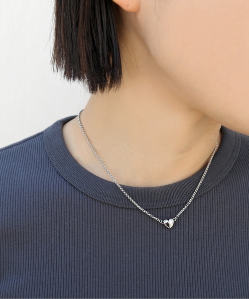 ieLS（イエルズ）の「金属アレルギー対応「ieLS」ステンレス　ミニハートマグネットネックレス　LSN231006（ネックレス・メンズ・シルバー/ゴールド/シルバー×ゴールド・40cm/50cm）」の5枚目の写真