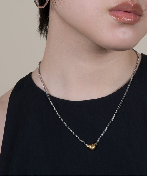 ieLS（イエルズ）の「金属アレルギー対応「ieLS」ステンレス　ミニハートマグネットネックレス　LSN231006（ネックレス・メンズ・シルバー/ゴールド/シルバー×ゴールド・40cm/50cm）」の10枚目の写真