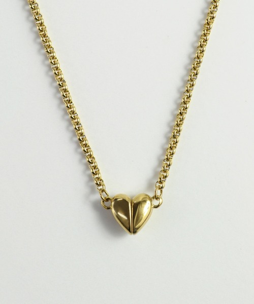 ieLS（イエルズ）の「金属アレルギー対応「ieLS」ステンレス　ミニハートマグネットネックレス　LSN231006（ネックレス・メンズ・シルバー/ゴールド/シルバー×ゴールド・40cm/50cm）」の11枚目の写真
