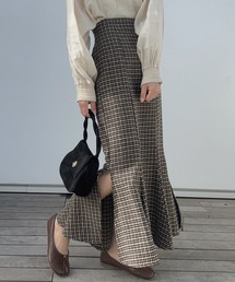 LAUIR（ラウアー）の「ウールライクチェックマーメイドスカート（スカート・レディース）」