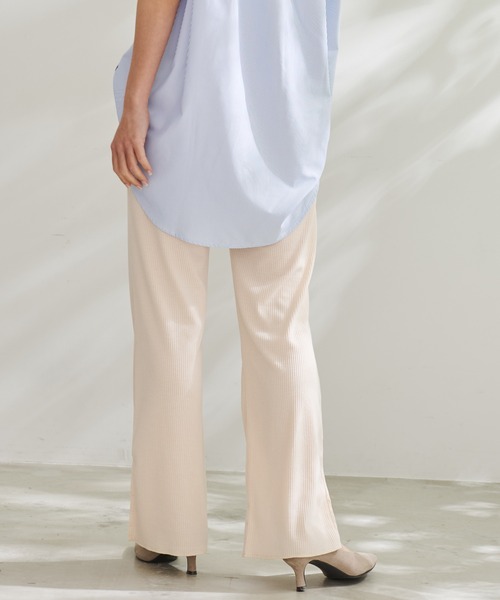 Arnold Palmer（アーノルドパーマー）の「セルフカット テレコリブ セミフレアパンツ（その他パンツ・レディース・ネイビー/ブラック/アイボリー・L/M）」の8枚目の写真