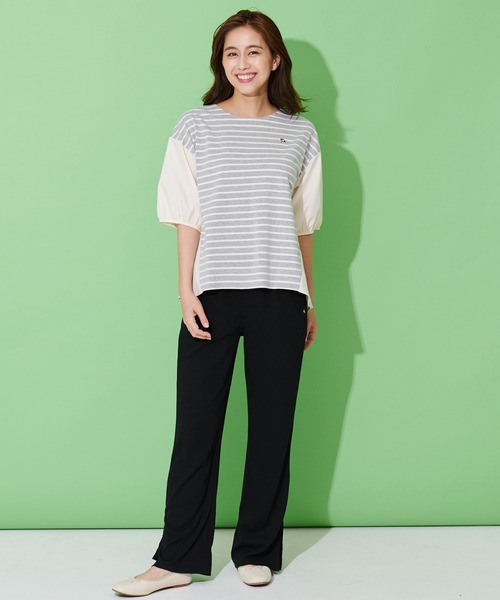 Arnold Palmer（アーノルドパーマー）の「セルフカット テレコリブ セミフレアパンツ（その他パンツ・レディース・ネイビー/ブラック/アイボリー・L/M）」の14枚目の写真