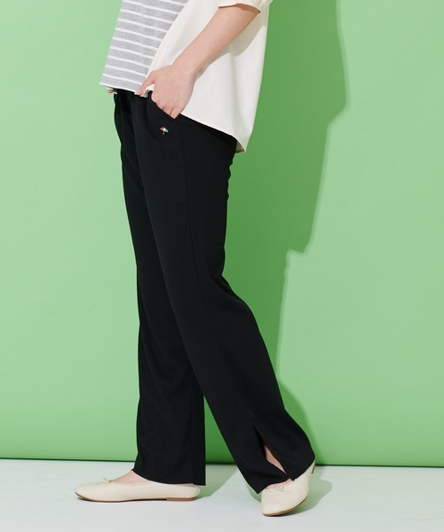 Arnold Palmer（アーノルドパーマー）の「セルフカット テレコリブ セミフレアパンツ（その他パンツ・レディース・ネイビー/ブラック/アイボリー・L/M）」の11枚目の写真