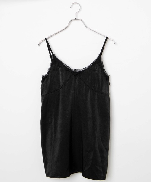 WEGO（ウィゴー）の「WEGO/ランジェリーキャミワンピ（ワンピース・レディース・ブラック/その他1・FREE）」の6枚目の写真