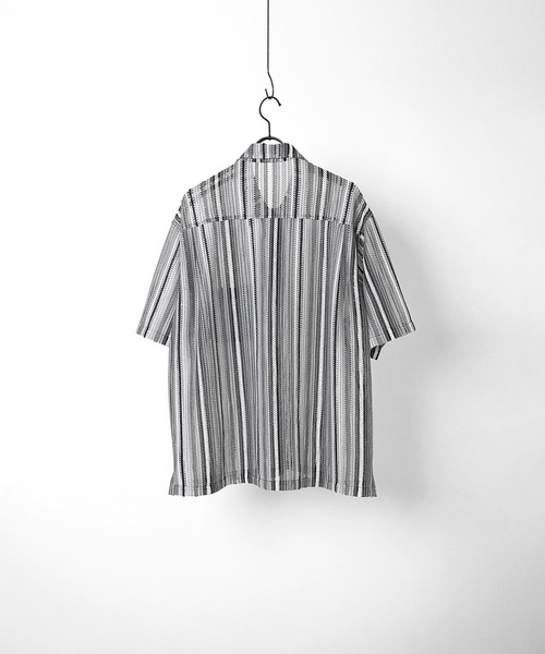 Confirm（コンファーム）の「レースシアー半袖ルーズシャツ【Confirm】（シャツ/ブラウス・メンズ・ベージュ/アイボリー/ブラック/ホワイト・M/L）」の6枚目の写真