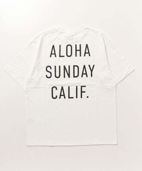 ALOHA SUNDAY（アロハサンデー）の「【ムラサキスポーツ別注】ALOHA SUNDAY/アロハサンデー デザインTシャツ AS-MS-003（Tシャツ/カットソー・レディース・ブラック/ホワイト・L/M）」の3枚目の写真