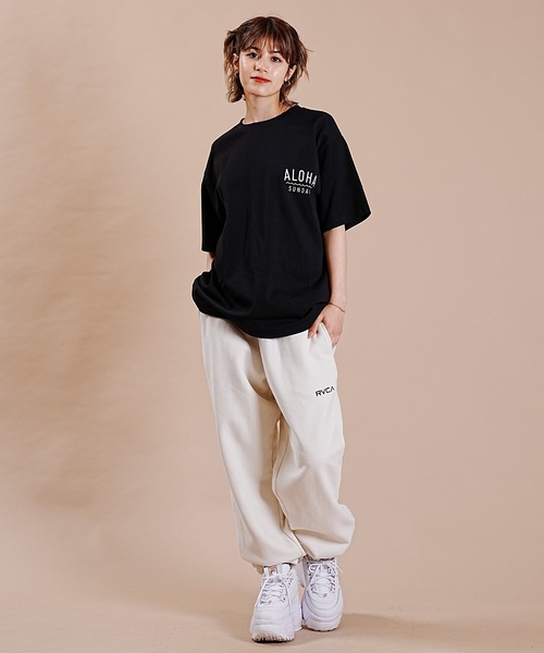 ALOHA SUNDAY（アロハサンデー）の「【ムラサキスポーツ別注】ALOHA SUNDAY/アロハサンデー デザインTシャツ AS-MS-003（Tシャツ/カットソー・レディース・ブラック/ホワイト・L/M）」の6枚目の写真