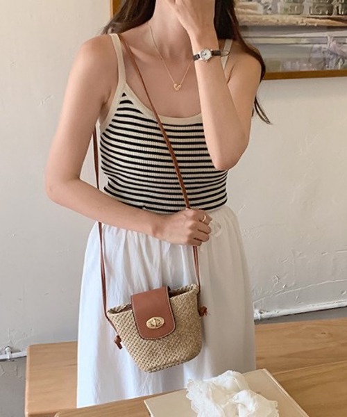 shopnikoniko（ショップニコニコ）の「かごバッグ ショルダーバッグ ミニ バケツ型（かごバッグ・レディース・ブラウン・フリー）」の21枚目の写真