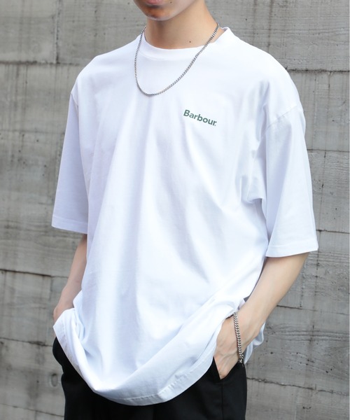 Barbour（バブアー）の「【Barbour】ブランドロゴTシャツ231MTSG001（Tシャツ/カットソー・メンズ・グリーン/ブラック/ホワイト・L/M/XL）」の2枚目の写真