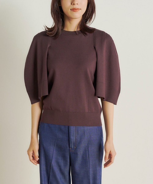 Droite lautreamont(ドロワットロートレアモン)の「【BIOGRACE】ケープフウニット≪手洗い可能≫(ニット/セーター・レディース・オフホワイト/ブラック/ブラウン/オレンジ・M)」の21枚目の写真