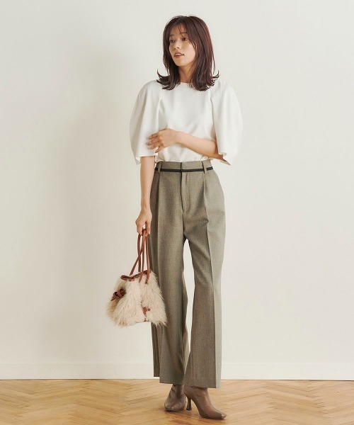 Droite lautreamont(ドロワットロートレアモン)の「【BIOGRACE】ケープフウニット≪手洗い可能≫(ニット/セーター・レディース・オフホワイト/ブラック/ブラウン/オレンジ・M)」の7枚目の写真