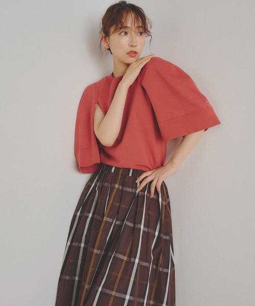 Droite lautreamont(ドロワットロートレアモン)の「【BIOGRACE】ケープフウニット≪手洗い可能≫(ニット/セーター・レディース・オフホワイト/ブラック/ブラウン/オレンジ・M)」の12枚目の写真