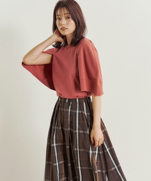 Droite lautreamont(ドロワットロートレアモン)の「【BIOGRACE】ケープフウニット≪手洗い可能≫(ニット/セーター・レディース・オフホワイト/ブラック/ブラウン/オレンジ・M)」の14枚目の写真