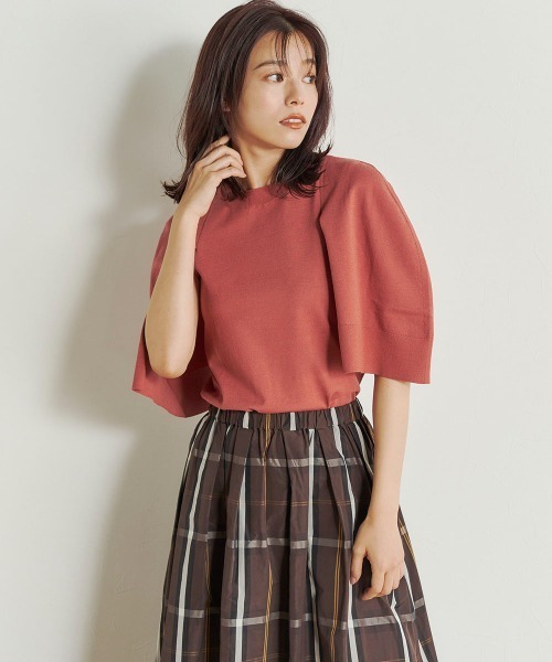 Droite lautreamont(ドロワットロートレアモン)の「【BIOGRACE】ケープフウニット≪手洗い可能≫(ニット/セーター・レディース・オフホワイト/ブラック/ブラウン/オレンジ・M)」の16枚目の写真