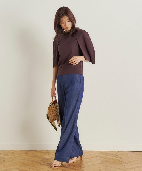 Droite lautreamont(ドロワットロートレアモン)の「【BIOGRACE】ケープフウニット≪手洗い可能≫(ニット/セーター・レディース・オフホワイト/ブラック/ブラウン/オレンジ・M)」の19枚目の写真