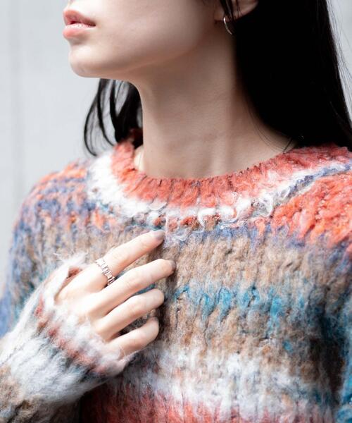 WEGO（ウィゴー）の「WEGO/マルチボーダーブラッシュニットショートプルオーバー（ニット/セーター・レディース・その他3/その他1/その他2・FREE）」の12枚目の写真