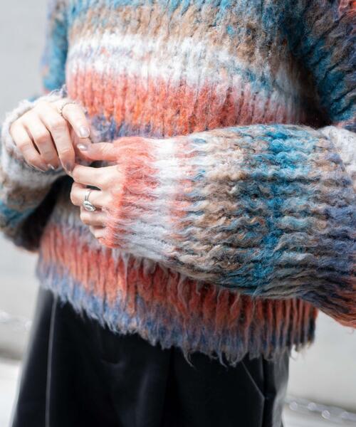 WEGO（ウィゴー）の「WEGO/マルチボーダーブラッシュニットショートプルオーバー（ニット/セーター・レディース・その他3/その他1/その他2・FREE）」の16枚目の写真