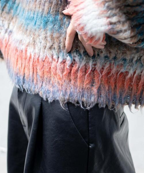 WEGO（ウィゴー）の「WEGO/マルチボーダーブラッシュニットショートプルオーバー（ニット/セーター・レディース・その他3/その他1/その他2・FREE）」の20枚目の写真