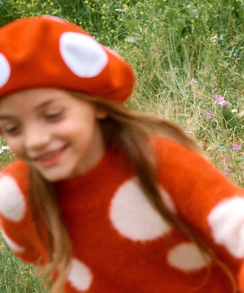 STELLA McCARTNEY(ステラマッカートニー)の「STELLA McCARTNEY (ステラマッカートニー) Kids & Junior ウールニットベレー帽(ハンチング/ベレー帽・キッズ・レッド・Ⅱ)」の3枚目の写真