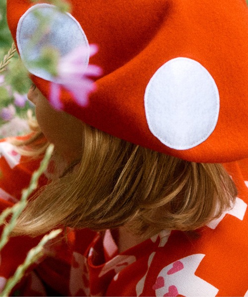 STELLA McCARTNEY(ステラマッカートニー)の「STELLA McCARTNEY (ステラマッカートニー) Kids & Junior ウールニットベレー帽(ハンチング/ベレー帽・キッズ・レッド・Ⅱ)」の4枚目の写真