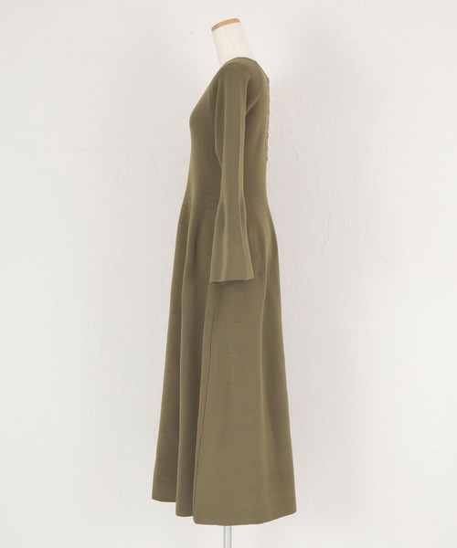 titivate（ティティベイト）の「フレアスリーブニットワンピース（ワンピース・レディース・オリーブ/ブラック/ライトベージュ・L/M/PS(XS－S)）」の6枚目の写真