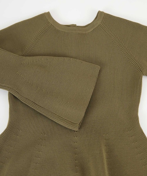 titivate（ティティベイト）の「フレアスリーブニットワンピース（ワンピース・レディース・オリーブ/ブラック/ライトベージュ・L/M/PS(XS－S)）」の8枚目の写真