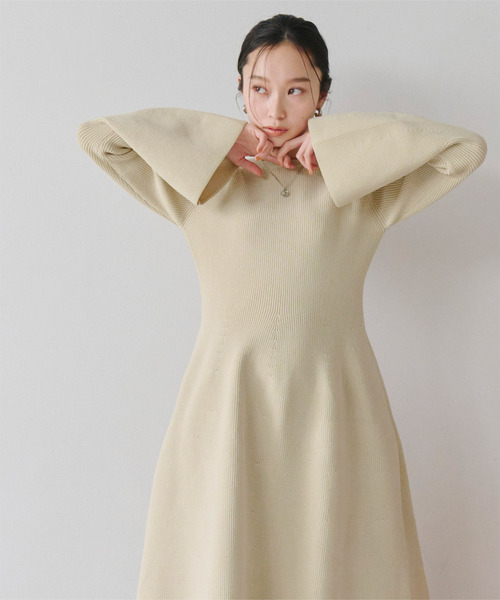 titivate（ティティベイト）の「フレアスリーブニットワンピース（ワンピース・レディース・オリーブ/ブラック/ライトベージュ・L/M/PS(XS－S)）」の20枚目の写真