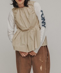 ［TOPS］BACKOPEN PEPLUM LAYERED BLOUSE