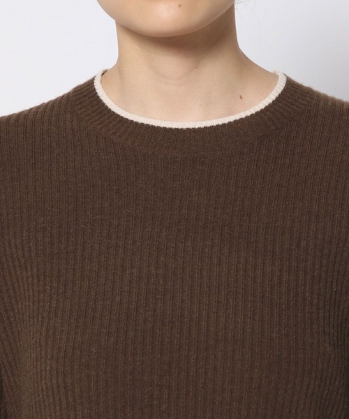 LOWRYS FARM（ローリーズファーム）の「ハイショクフレアニットワンピース　704534（ワンピース・レディース・ブラウン/アイボリー/グリーン/ブラック・FREE）」の13枚目の写真